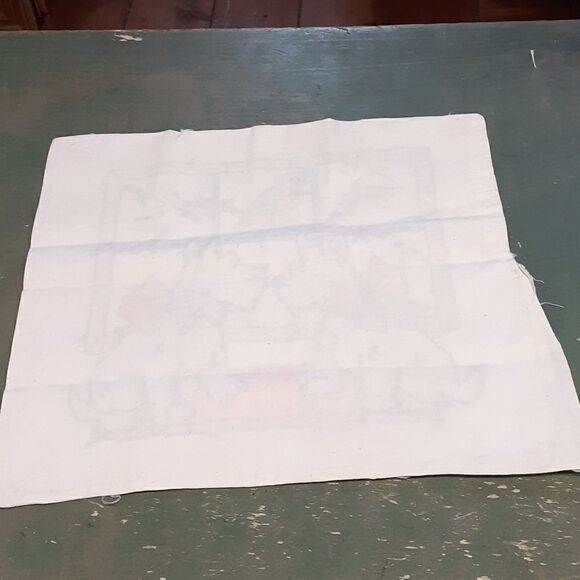 Vintage Embroidered Pillow cover with 2 scottie dogs watching a bird - Picture 2 of 5